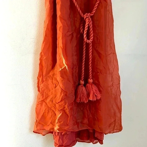 SUNDANCE Women’s Medium Forever Goddess Sheer Viscose Rope Tie Waist Maxi Dress - Picture 4 of 9